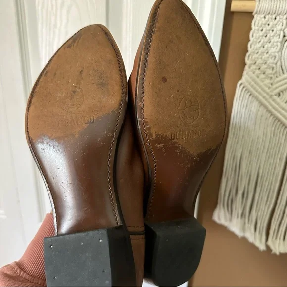 Durango Brown + Teal Leather Cowgirl Boots // Size 9 - Picture 2 of 5